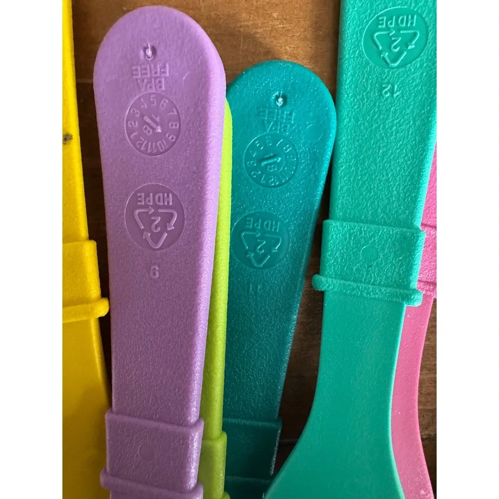 Re-Play Recycled Plastic Kids Forks Set of 8 Colorful BPA Free Toddler Utensils